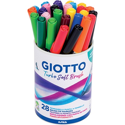 Barattolo 28 pennarelli Giotto turbo soft brush