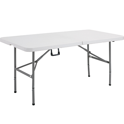 Tavolo rettangolare pieghevole bianco 152x76 cm