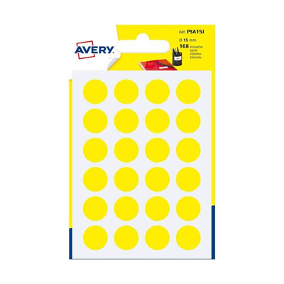 Etichette rotonde adesive in blister col. giallo diam 15 mm fg.7