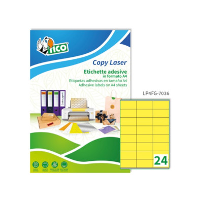 Etichette adesive stampabili tico copy 70x36 giallo fluo