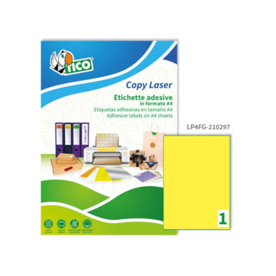 Etichette adesive stampabili tico copy 210x297 giallo fluo