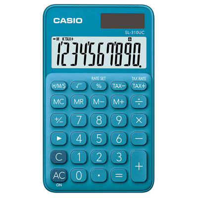 Calcolatrice tascabile Casio sl-310uc 10 cifre blu