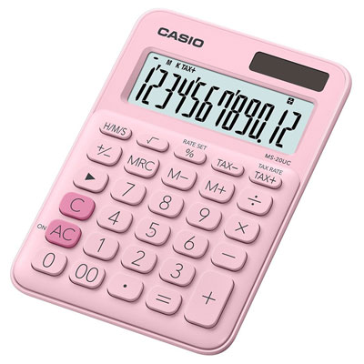 Calcolatrice tavolo Casio ms-20uc rosa pastello