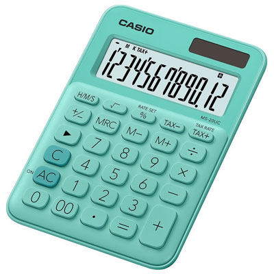 Calcolatrice tavolo Casio ms-20uc verde pastello