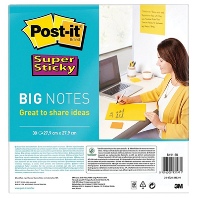 POST-IT SUPER STICKY BIG NOTES 27,9X27,9 GIALLO