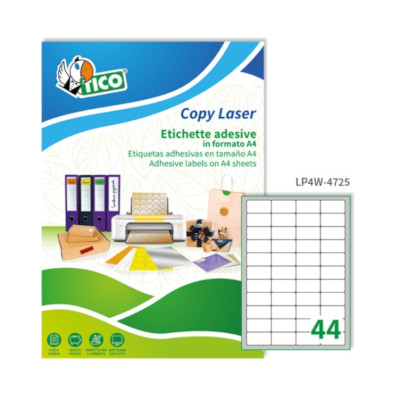 Etichette adesive stampabili tico copy con angoli arrotond 47,5x25,5