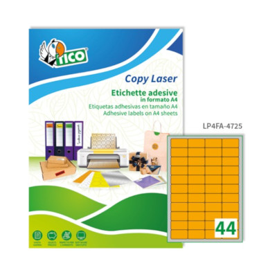 Etichette adesive stampabili tico copy 47,5x25,5 fluo arancio