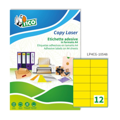 Etichette adesive stampabili tico 105x48 fg.70 giallo opaco