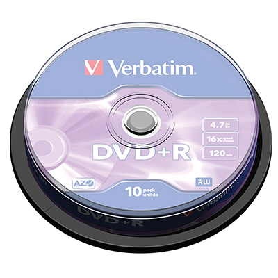 DVD+R 16X VERBATIM 4.7 GB CAMPANA PZ.10