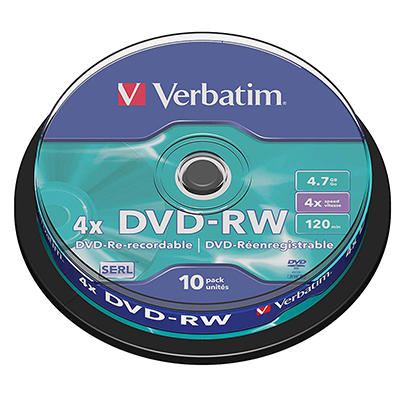 DVD-RW 4X VERBATIM 4,7GB CAMPANA PZ.10