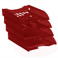 Vaschetta portacorrispondenza modula trasparente rosso