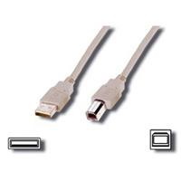 CAVO USB 2.0 CONNETTORI A-B, LUNGHEZZA MT. 3 COLORE GRIGIO CHIARO