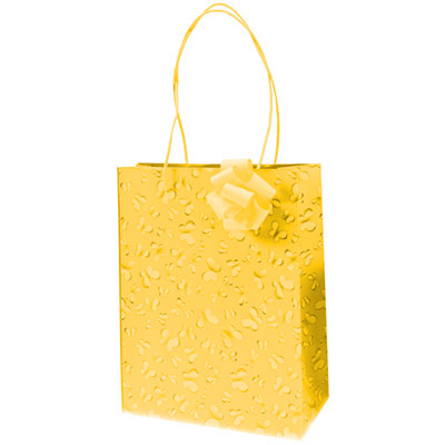 Shopper Svelto farfalle mm.270x120x350 pz.10 giallo con fiocco