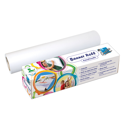 Rotolo carta adesiva banner roll cm.30x12,2 mt bianco