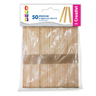 Stecche legno conf. 50 pz. cm. 1x11,5