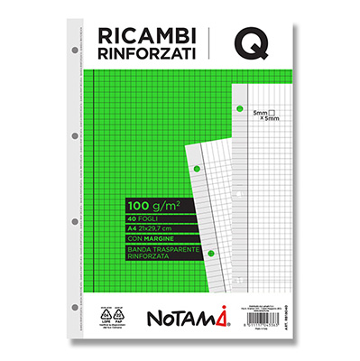 Ricambio rinforzato gr.100 A4 fg.40 Notami q