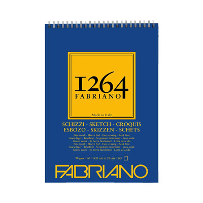 Blocco Fabriano 1264 schizzi A5 gr.90 fg.60 spirale lato corto