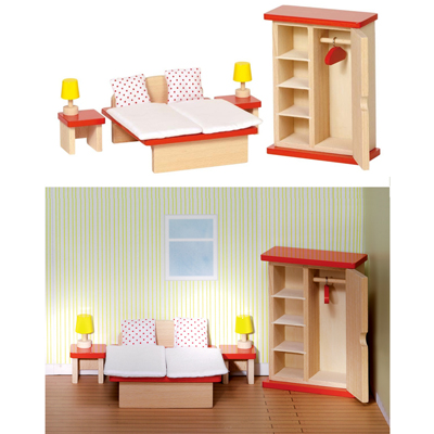 Mobili in legno per casa delle bambole camera da letto